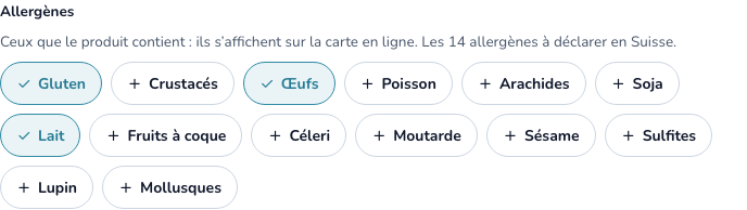 Allergènes d’un produit